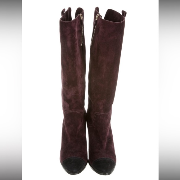 Chanel Suede Cap-Toe Boots Sz 40.5 - Picture 5 of 12